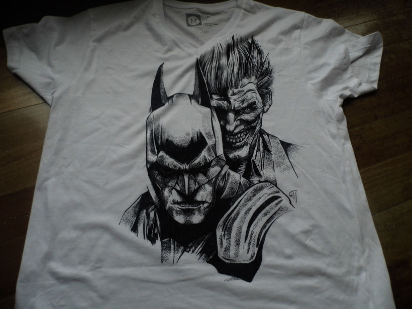 Ilustración Batman y Joker en camiseta 2