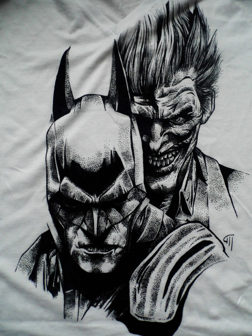Ilustración Batman y Joker en camiseta 1