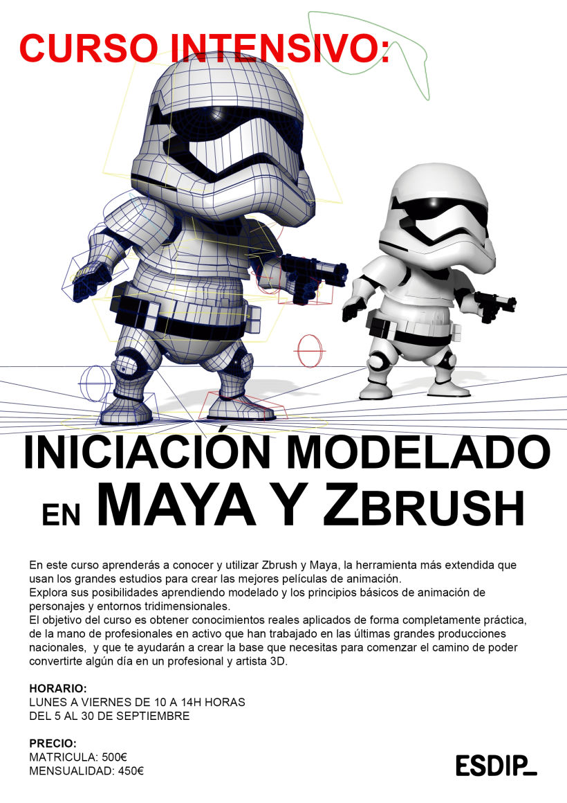 Curso intensivo de verano de inicación al modelado con Maya y ZBrush 1