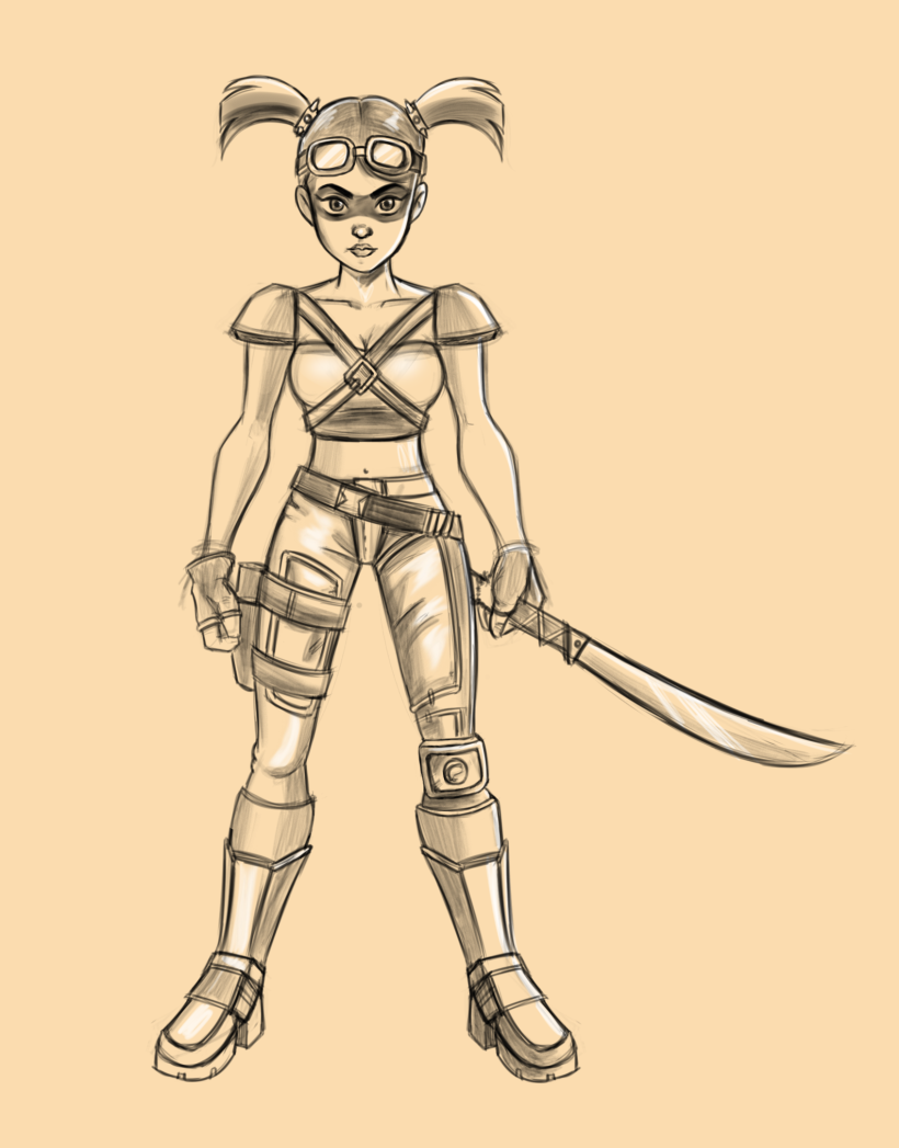 Doodles madmax style girl -1