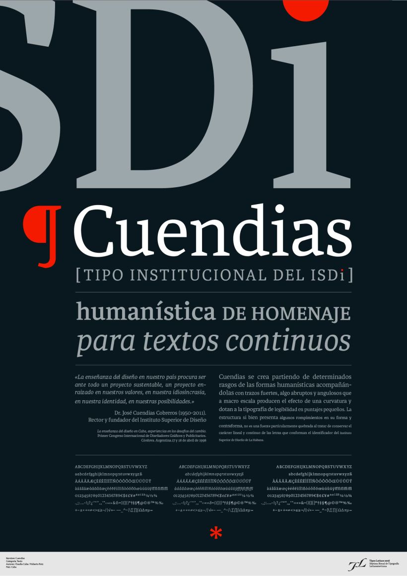 Cuendias. Tipografía institucional del ISDi 0