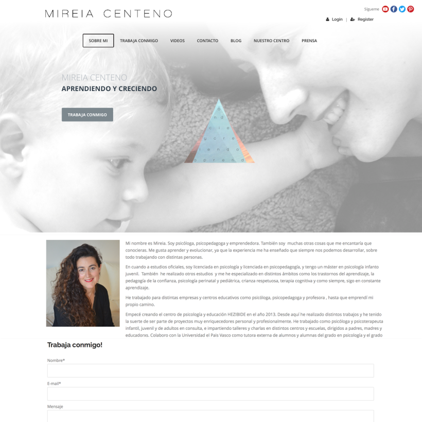 Web para Youtuber Mireia Centeno 1