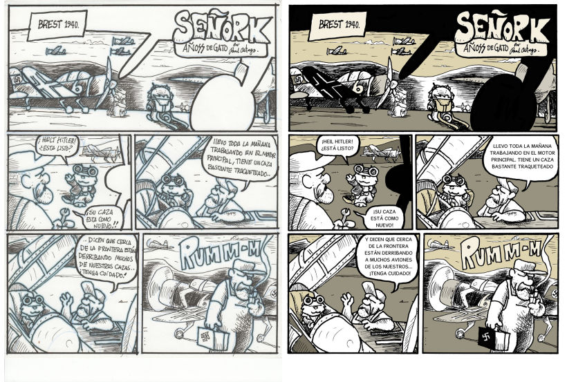 Maquetador y rotulista del cómic AÑOSS DE GATO 1