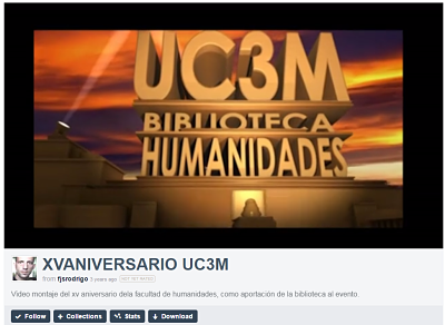 Video montaje del XV Aniversario de la facultad de humanidades, como aportación de la biblioteca al evento. -1
