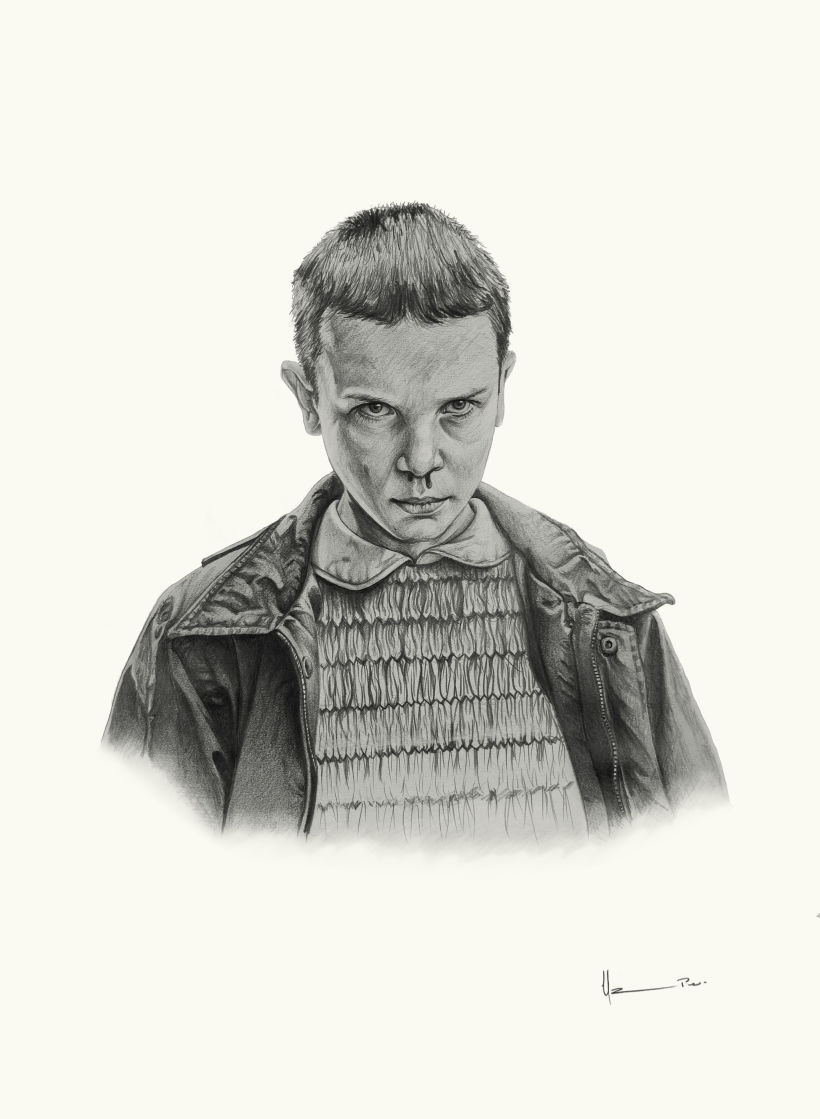 Millie Bobby Brown as “Eleven” in Stranger Things Drawing – JohnDiBiase.com