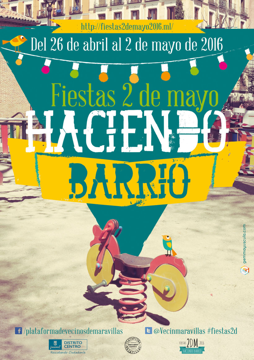 Cartel Fiestas 2 de mayo 2016. Haciendo Barrio  0