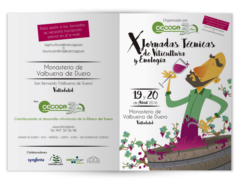 Cartelería + Programa de mano X Jornadas Técnicas de Viticultura y Enología · CECOGA S.A. · Valladolid 1
