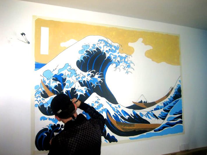 Mural: La Gran Ola de Kanagawa de Katsushika Hokusa 3