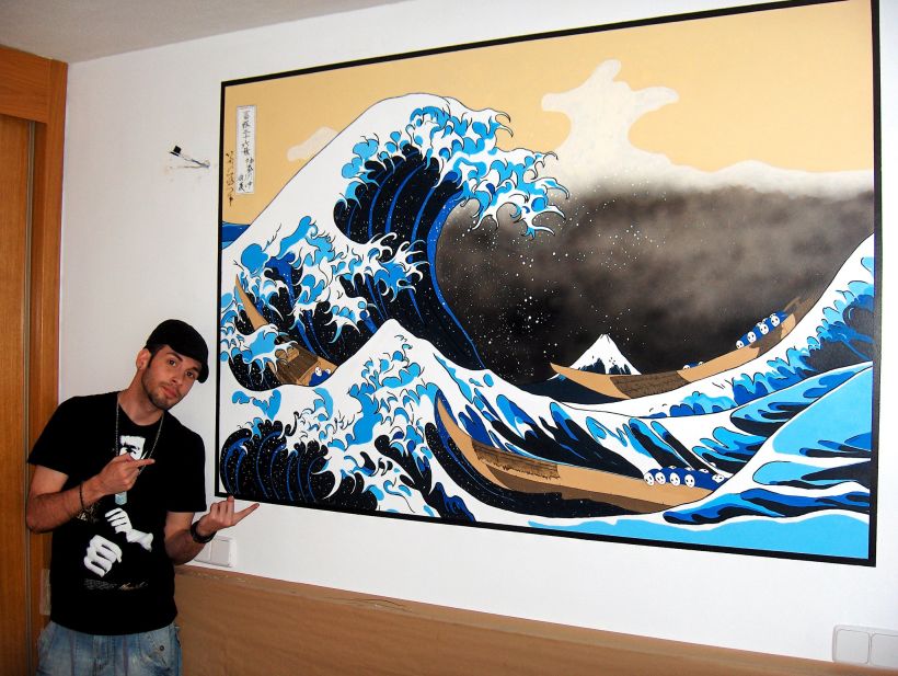 Mural: La Gran Ola de Kanagawa de Katsushika Hokusa 6