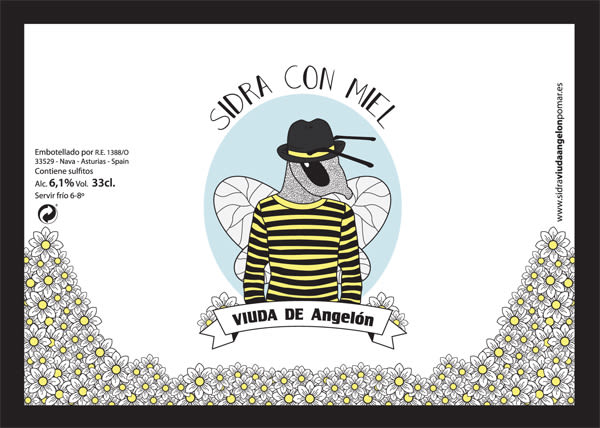 Diseño etiqueta Sidra con Miel "Viuda de Angelón" 0
