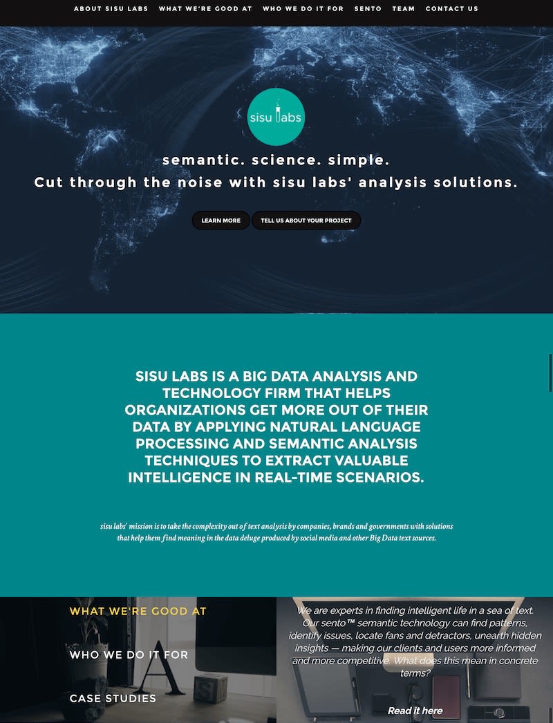 sisu labs. Redesign of the Corporate Website 1