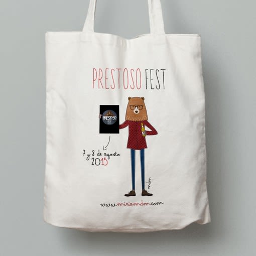 Ilustración para tote bag Festival de música Prestoso Fest (Asturias) 0
