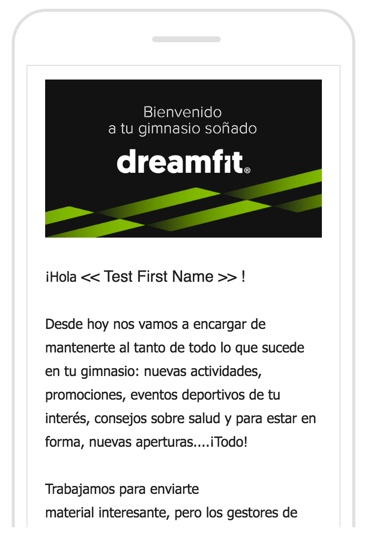 Diseño Campaña Móvil DreamFit - Email Marketing -1