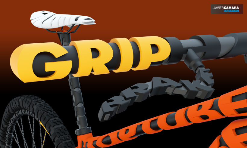 Bike Letters - 3D Graphic design 18