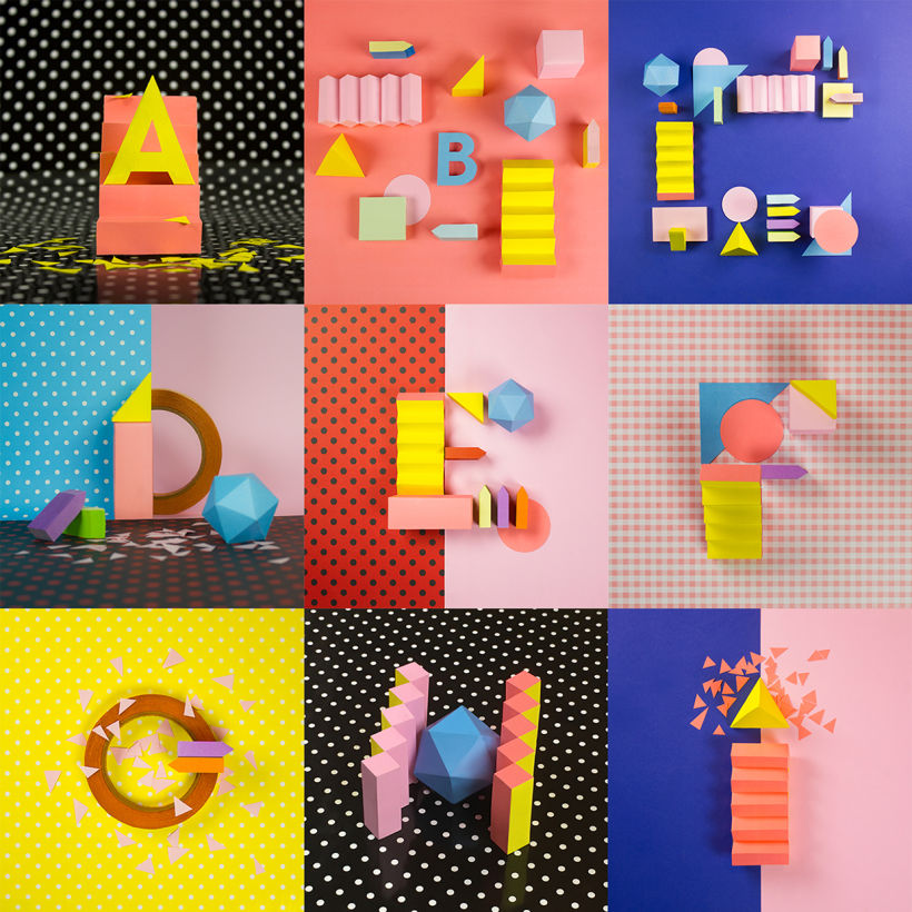 Colorful Paper Craft Alphabet 0