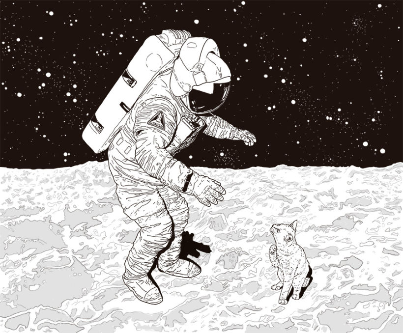 Cat on the moon 0