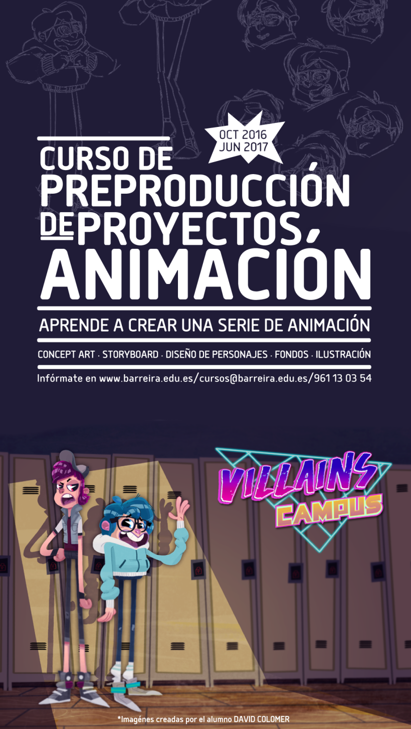 Curso de Preproducción de Proyectos de Animación (ilustración, concept art, storyboard, diseño de personajes) 1