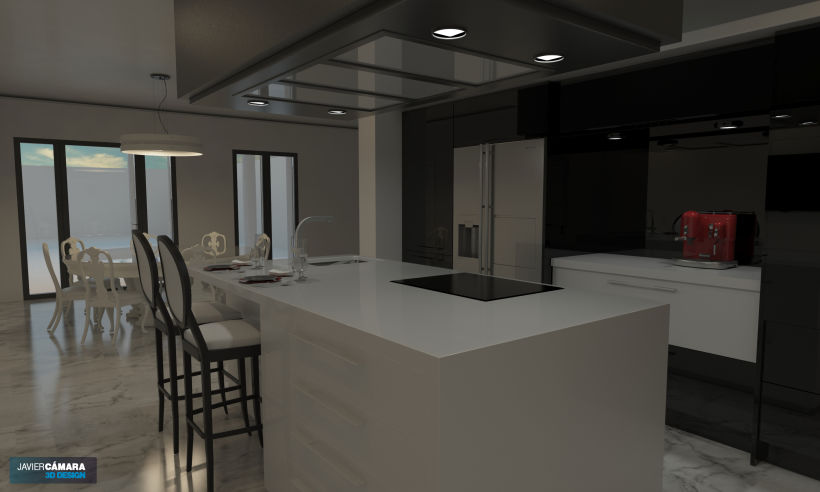 3D American kitchen - Interior Design 1