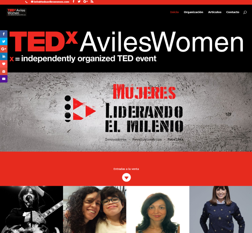 TEDxAvilesWomen, coorganización del evento, desarrollo web y social media. -1