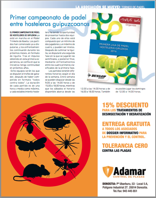 Revista Hosteleros de Guipúzcoa, número 36 primavera 2016 0
