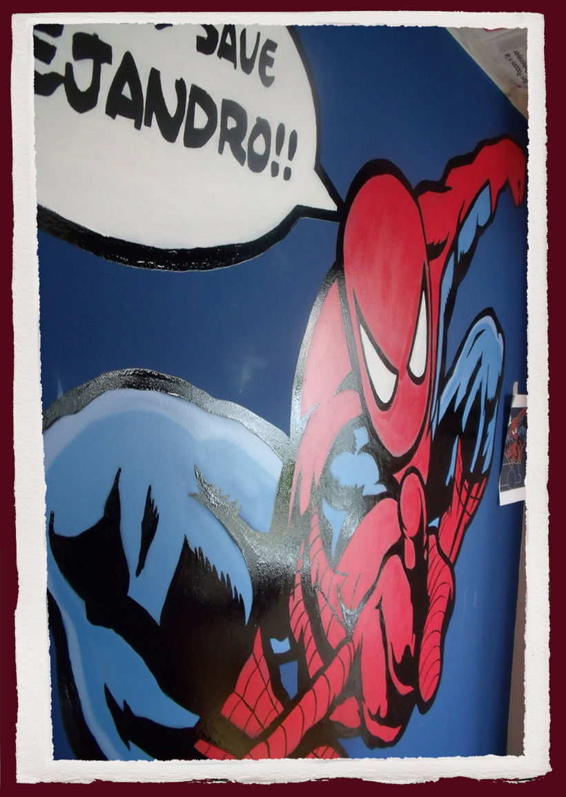 Spiderman. Mural habitación infantil. Aerosol+Acrilico. 2