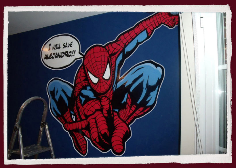 Spiderman. Mural habitación infantil. Aerosol+Acrilico. 3