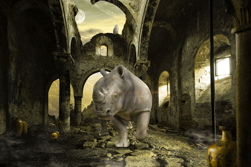  Proyecto Final Secretos del fotomontaje y el retoque creativo Ruined Rhino -1