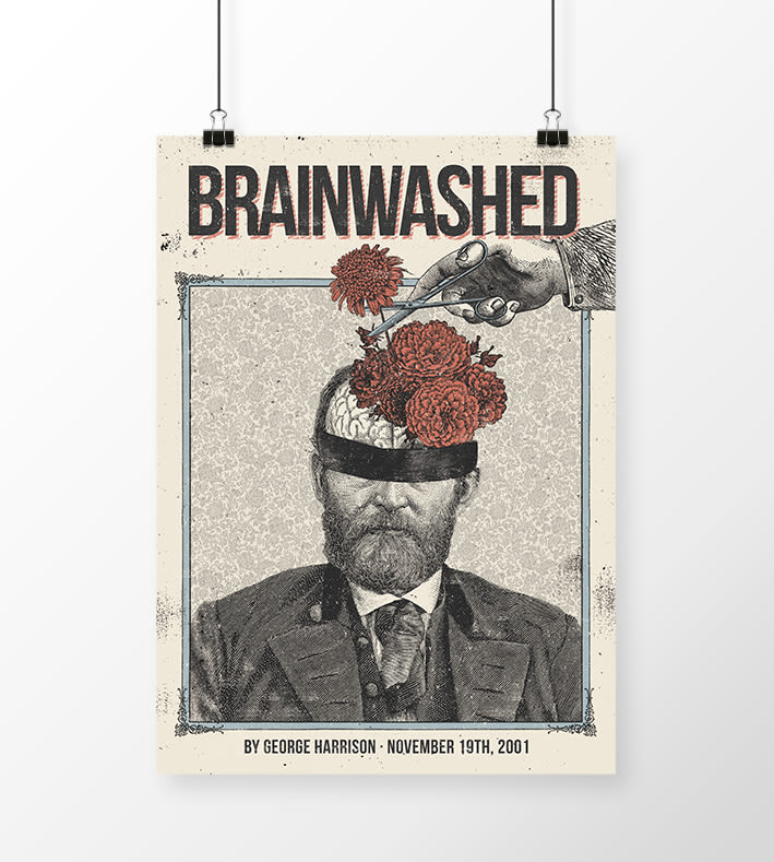 Cartel presentación álbum Brainwashed por George Harrison -1