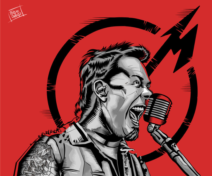 Ilustración James Hetfield de Metallica -1
