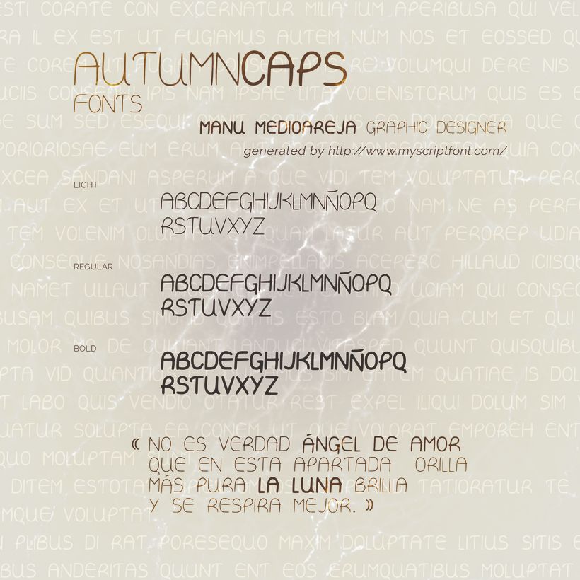 Autumn Caps font design by Manu Mediaoreja 0