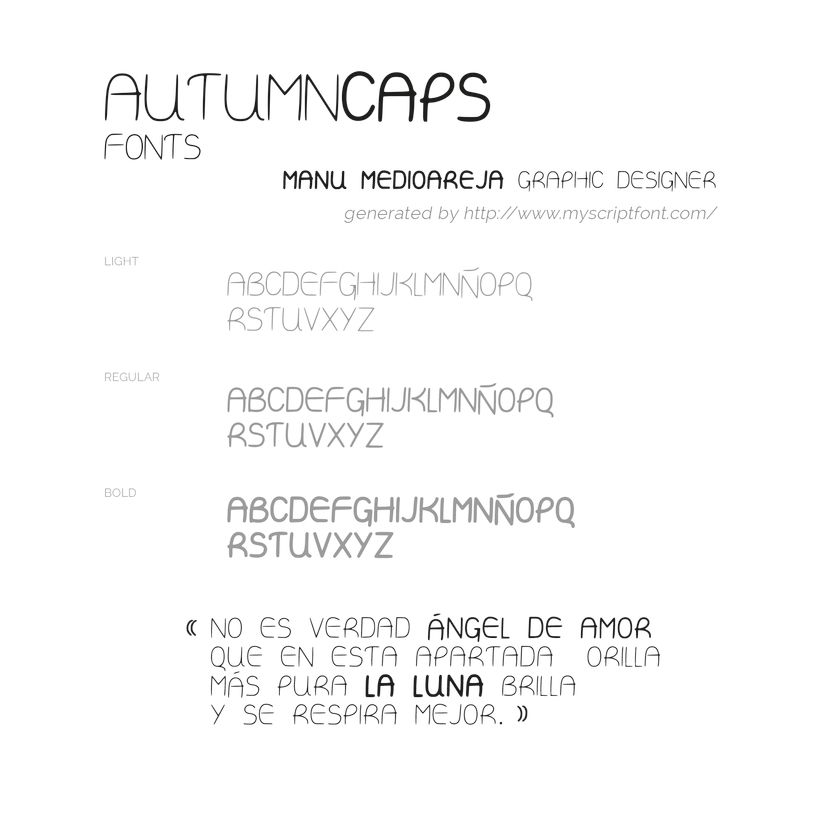 Autumn Caps font design by Manu Mediaoreja 1