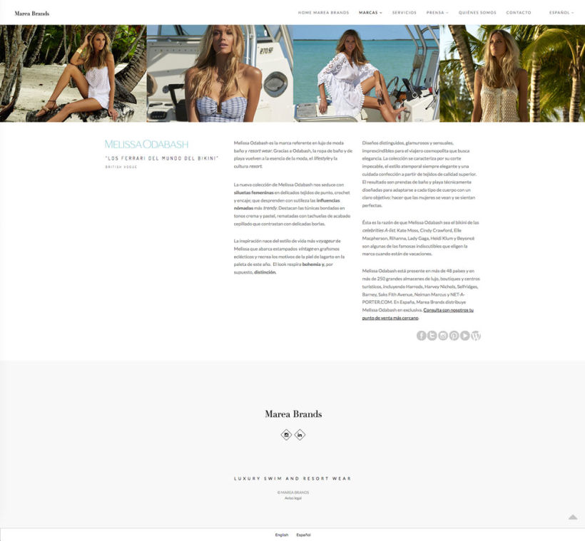 Web Desing for Luxury Swimwear Brands 3