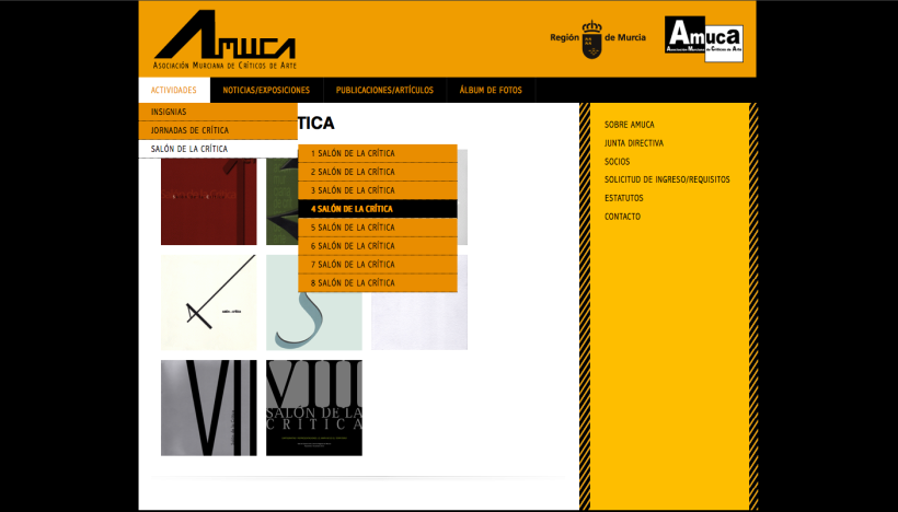 web AMUCA, Asociación Murciana de Críticos de Arte 2