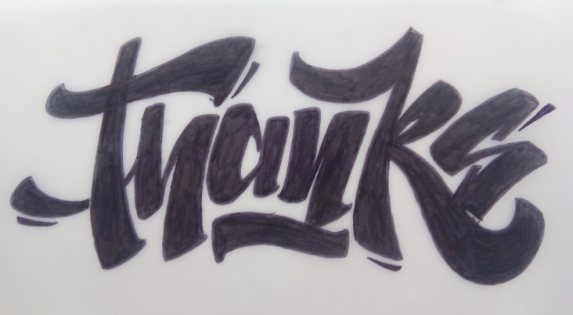 "Thanks" lettering -1