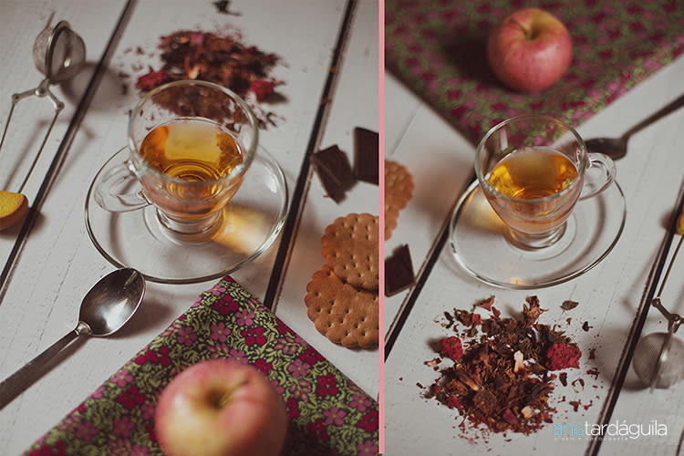 Fotografía de producto. Té de limón y canela y té de manzana y cardamomo 3