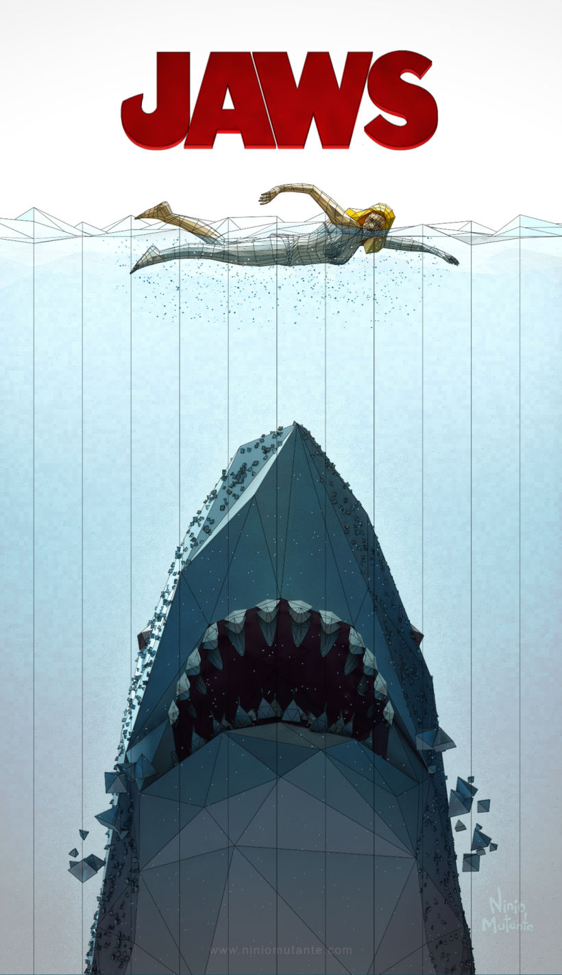 Poster JAWS Low Poly 1