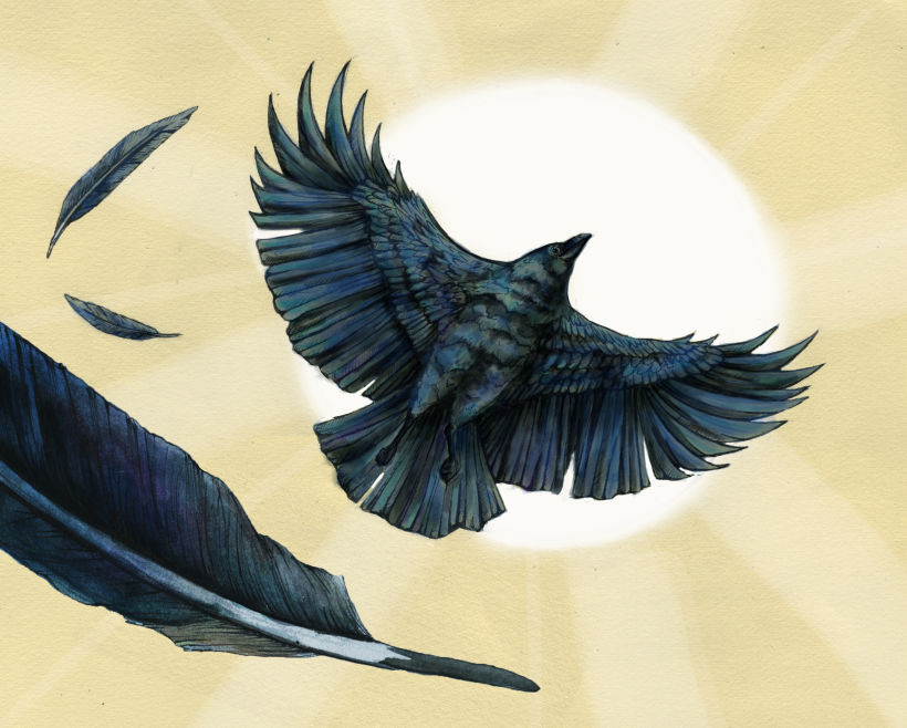 "Crow Brings the Daylight". Book Illustration -1