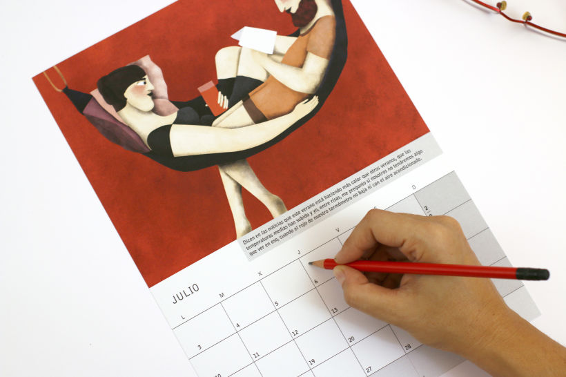 Calendario ilustrado con relato 'Amor Rojo' para 2017 4
