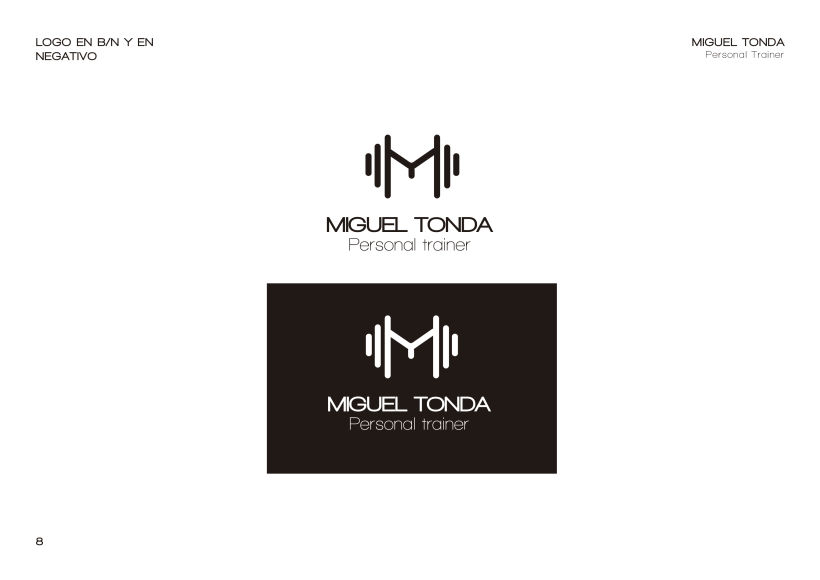 Manual de estilo para Miguel Tonda, personal trainer. 7