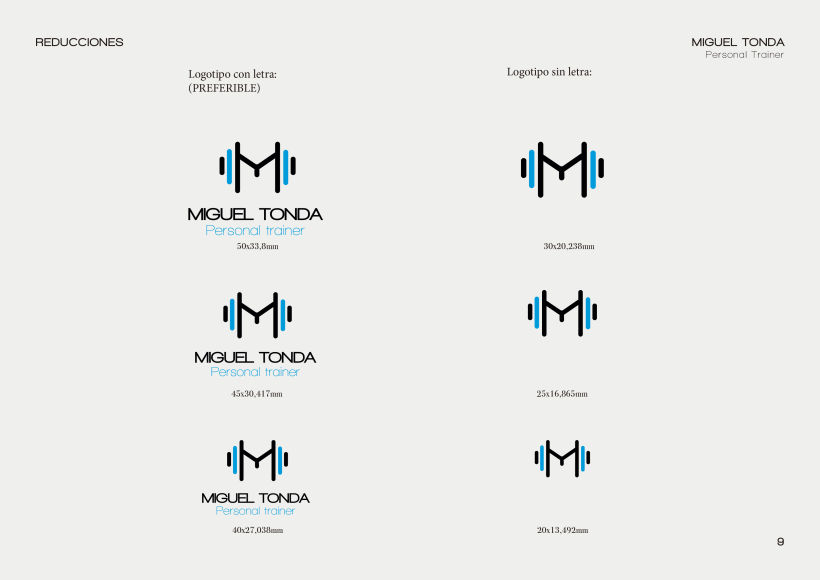Manual de estilo para Miguel Tonda, personal trainer. 8