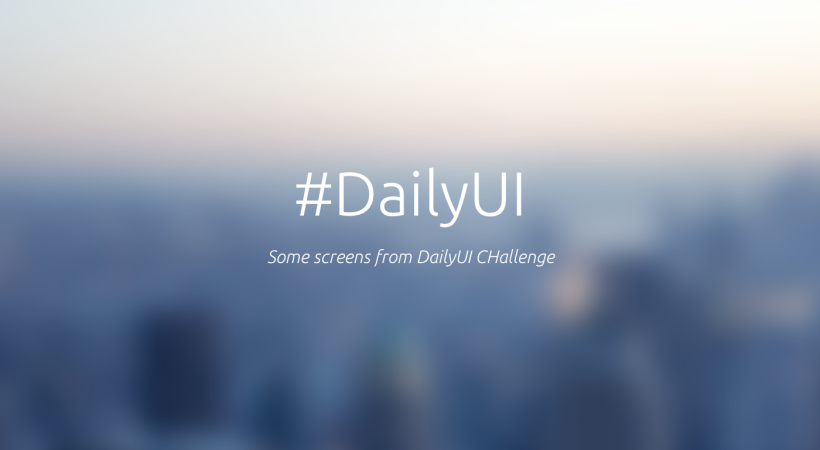 DailyUI Challenge - #DailyUI 0