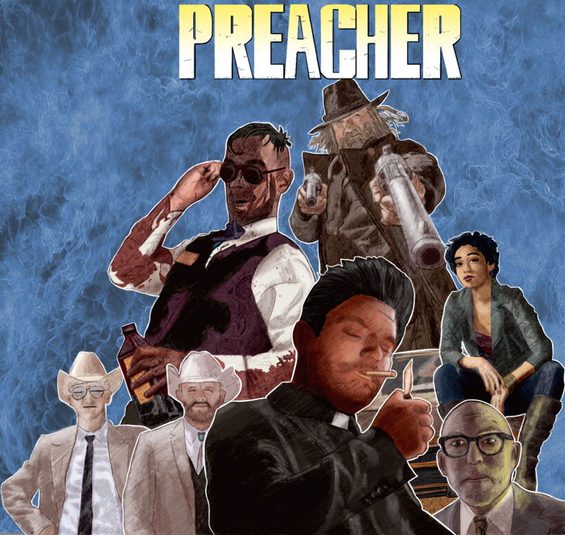 Preacher  comic : Del dibujo a lápiz a la ilustración digital -1