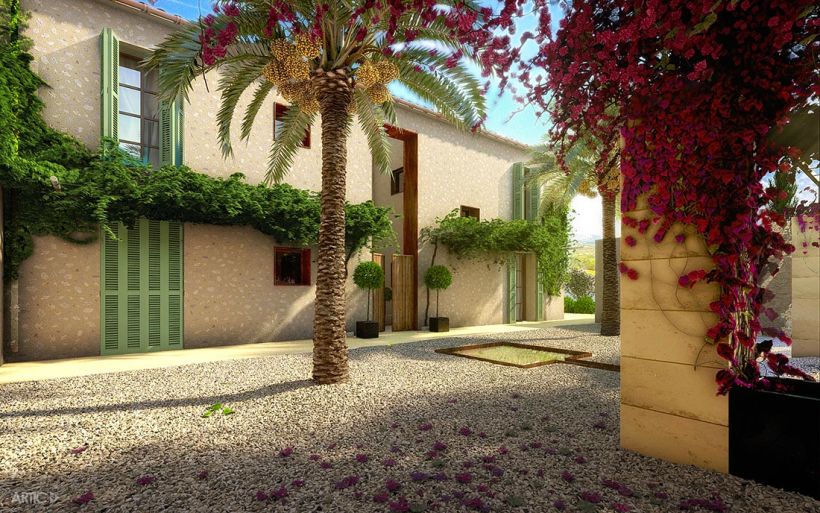 ​Interiorismo y visualización 3D de una vivienda rústica en Santanyí, Mallorca 1
