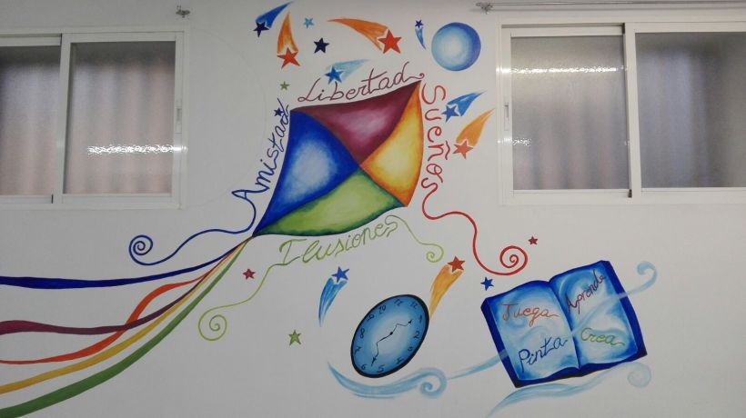 Pintura Mural "Proyecto Cometa"en la "Parroquia Nuestra Señora de la Paz"Sala Jóvenes.Granada.2017 8