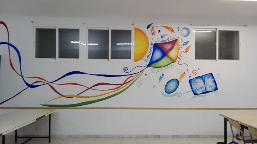 Pintura Mural "Proyecto Cometa"en la "Parroquia Nuestra Señora de la Paz"Sala Jóvenes.Granada.2017 9