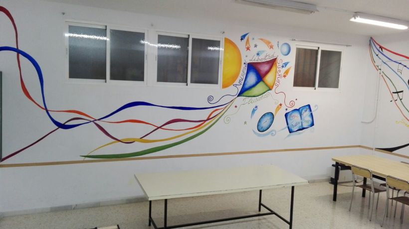 Pintura Mural "Proyecto Cometa"en la "Parroquia Nuestra Señora de la Paz"Sala Jóvenes.Granada.2017 10