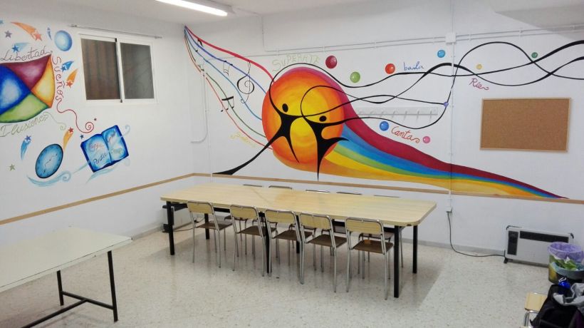 Pintura Mural "Proyecto Cometa"en la "Parroquia Nuestra Señora de la Paz"Sala Jóvenes.Granada.2017 22