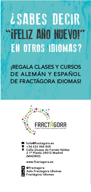 Cortinilla and flyers for Fractágora Idiomas 3