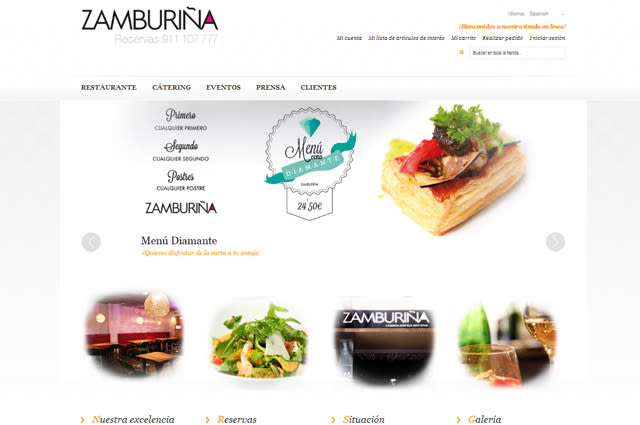 Publicidad y Tienda Virtual de Restaurante Zamburiña 0