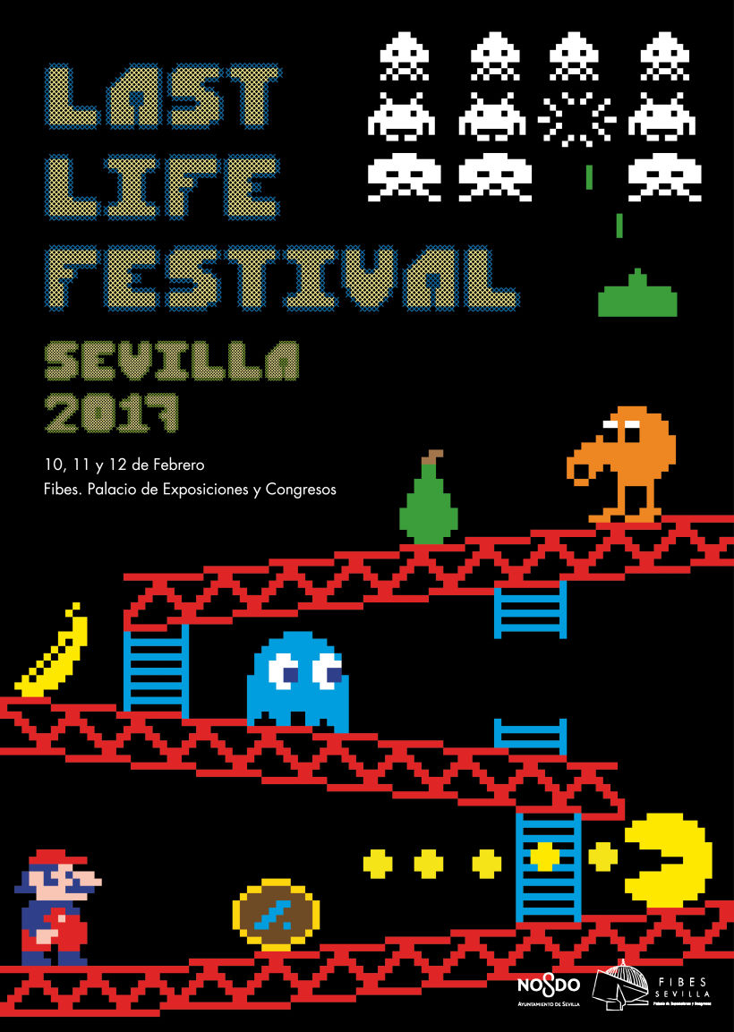 Diseño cartel festival de videojuegos retro ficticio -1